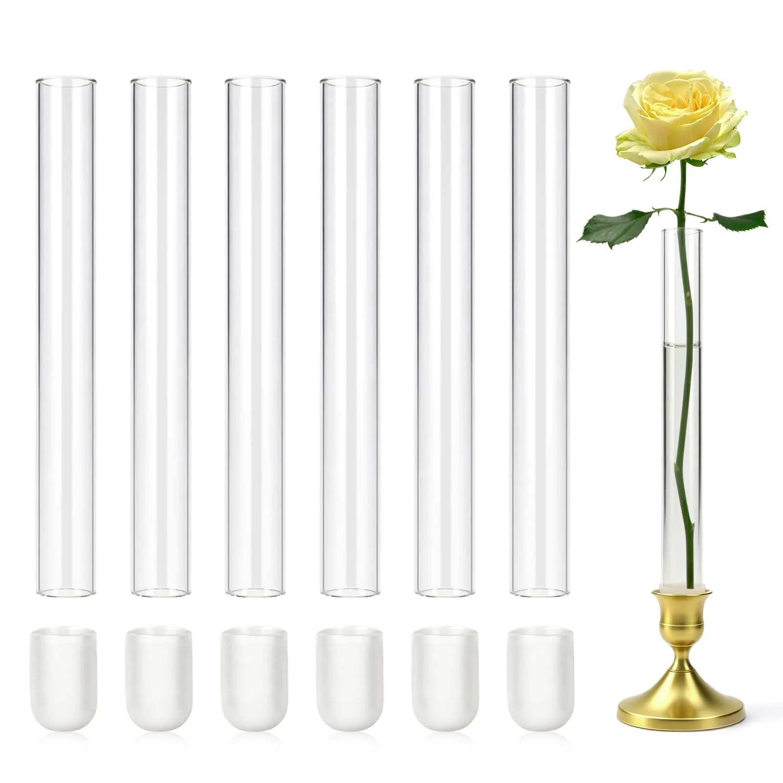 CGBE Glass Bud Vases for Taper Holders